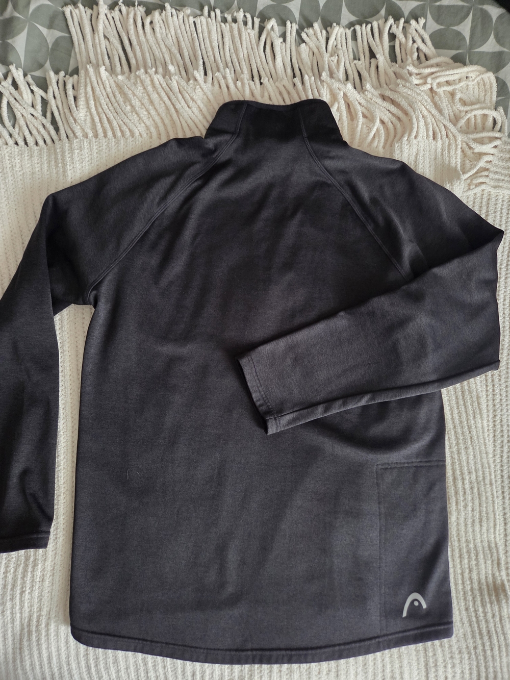 HEAD Menβs 1/4 Zip Pullover L Black Athletic Fleece Running Jacket - Picture 5 of 11